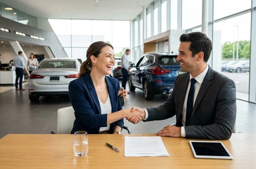Customer getting answers about their car loan